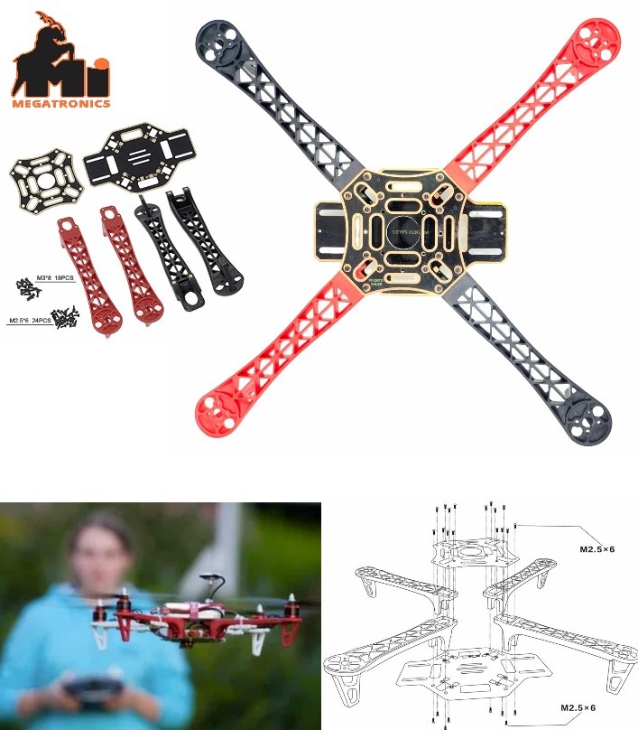 DJI flame wheel F450 Quadcopter 4 Axis quad copter Frame Red Black Flying Multic