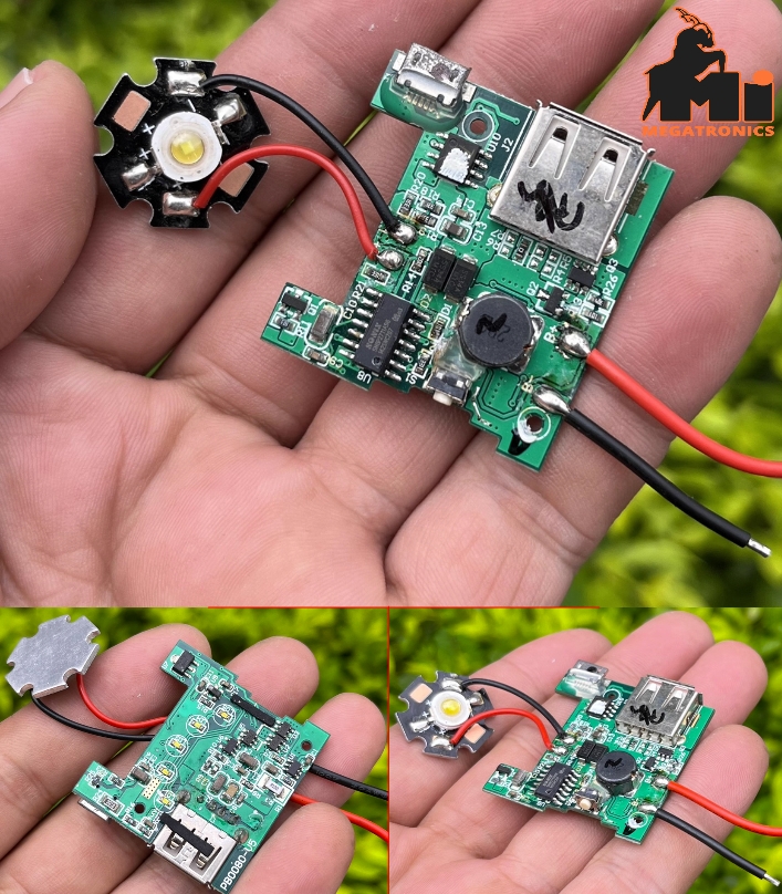 Charging board with light torch bulb