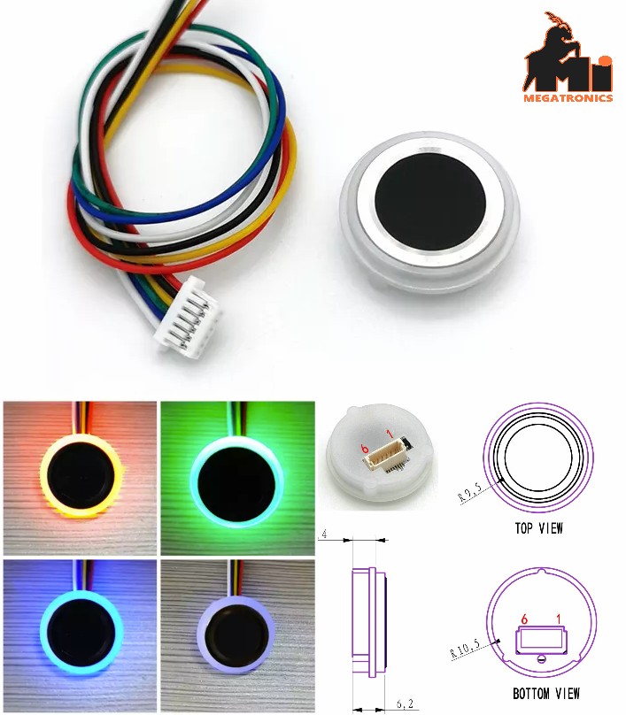 R557 3.3V Capacitive Fingerprint Sensor Scanner 160*160 pixel Small Round