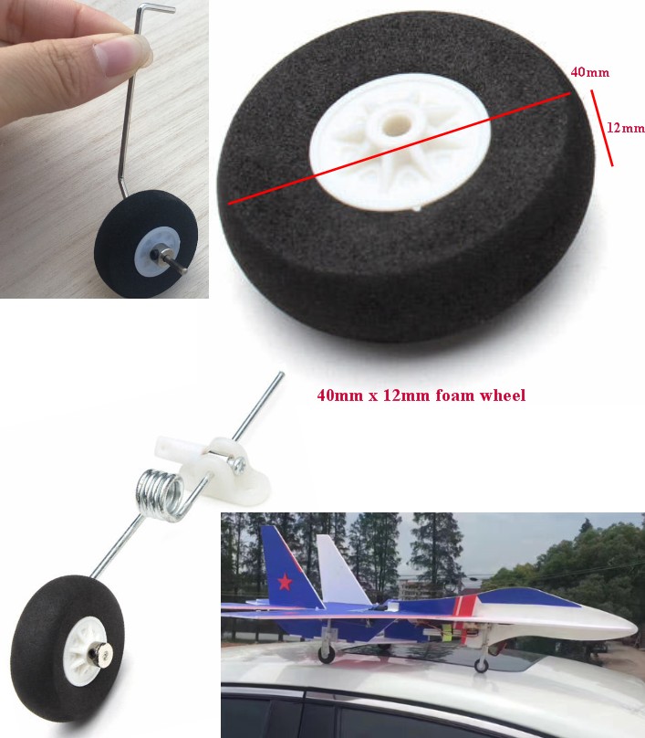 RC SU27 foam wheel 40mm x 12mm tyre glider