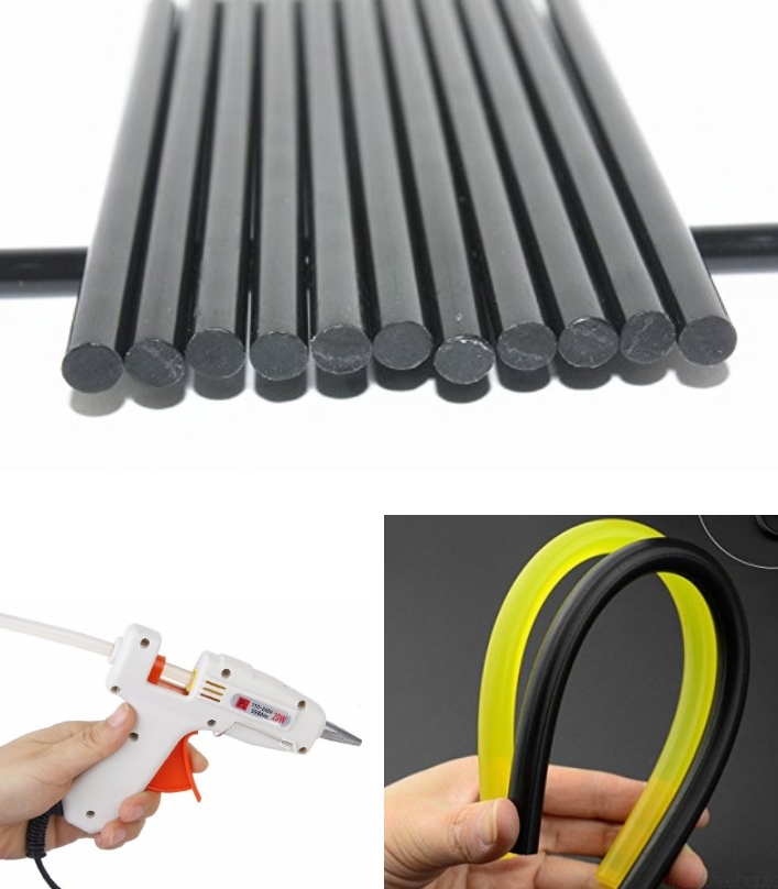 7mm Black Hot Glue Stick Adhesive Rods Hot Melt strip 7mmx270mm 