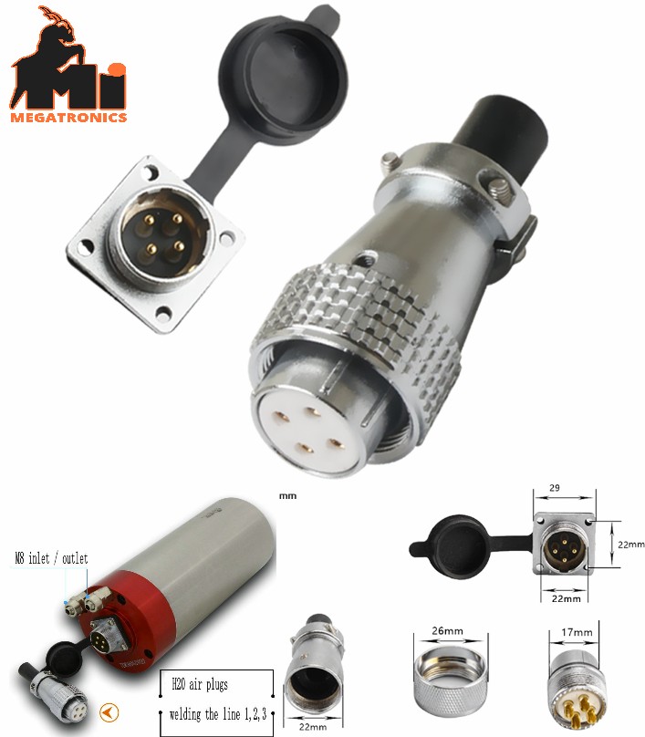 H20-4 aviation plug Engraving machine spindle motor aviation plug core ceramic p