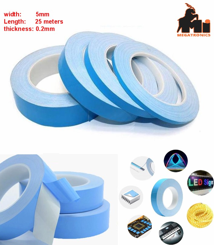 5mm 25M Double Side Thermal Conductive Adhesive Tape For Chip Pcb Heatsink