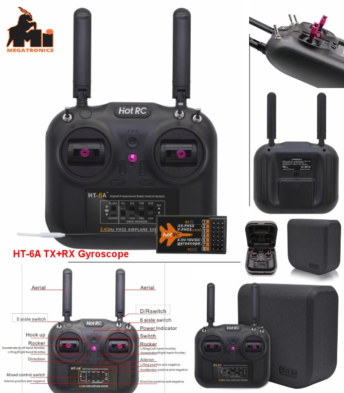 HOTRC HT-6A 2.4G 6CH RC FPV Transmitter gyroscope 