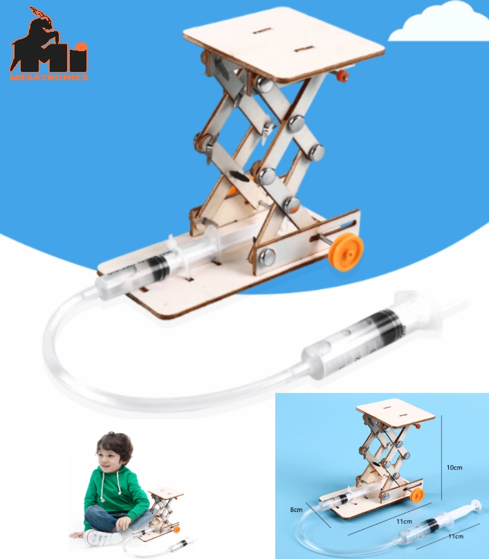 Creative hydraulic lift school science experiment STEM DIY STEAM kids