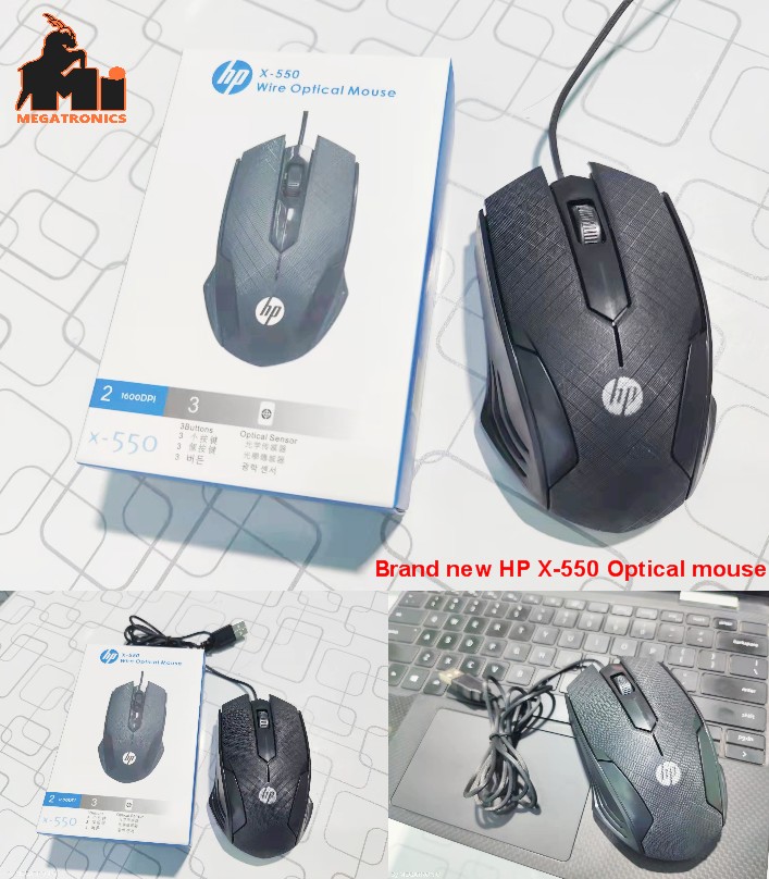 Wired optical Mouse Black Hp X-550 X7 Wired computer laptop mouse 1600DPI X7