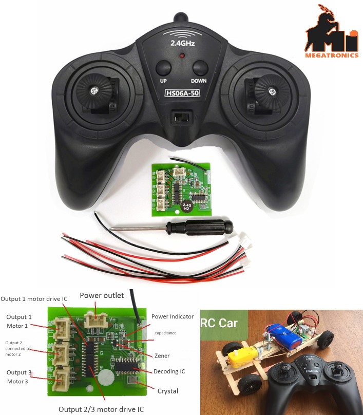 6CH 2.4Ghz remote Transmitter and receiver robot board DIY science HS06A-50 remo