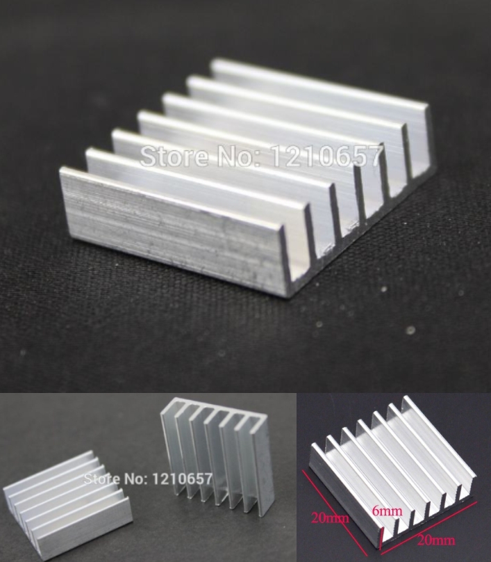Aluminium Heat sink Cooling Raspberry VGA 20x20x6m
