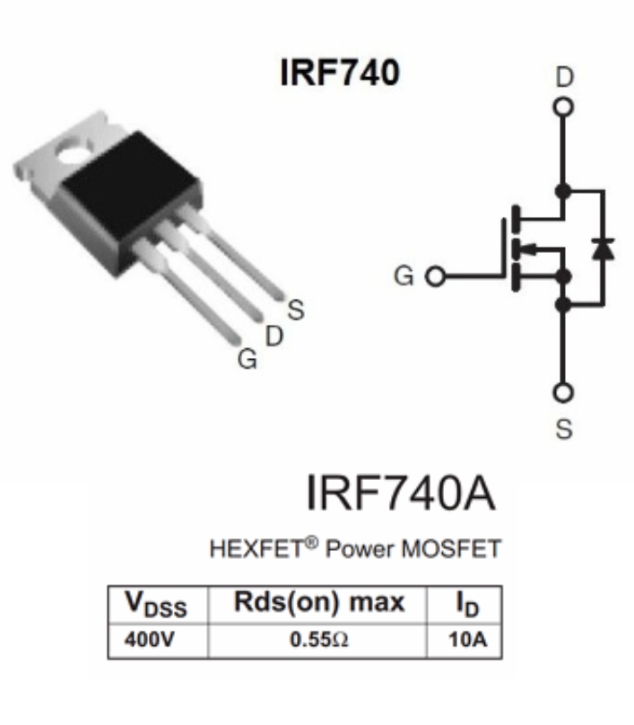  IRF740 N-channel Mosfet 400V-10A IRF740 N-channel Mosfet 400V-10A