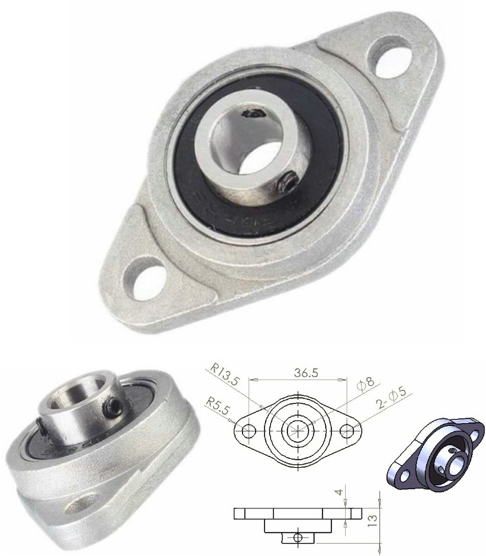 Pillow Block Flanged 8mm KFL08 bearing CNC 3D printer