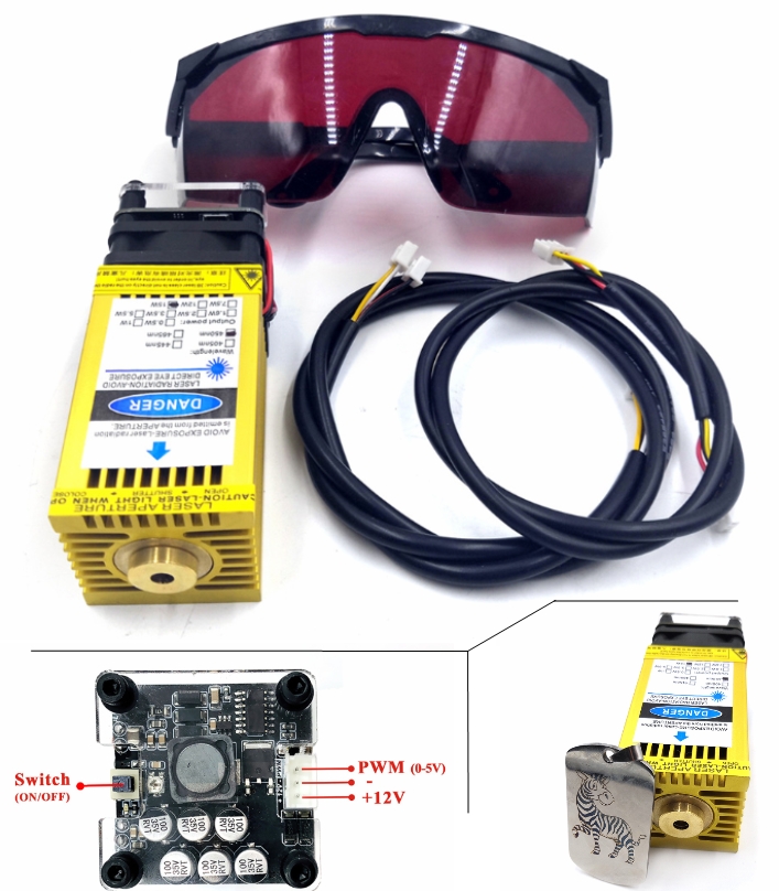 15000mW 15W 450nm 12v LASER module powerful blue light