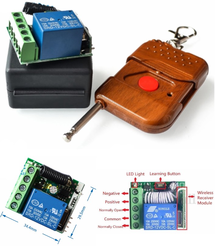 433Mhz Wireless Relay Remote Control Receiver