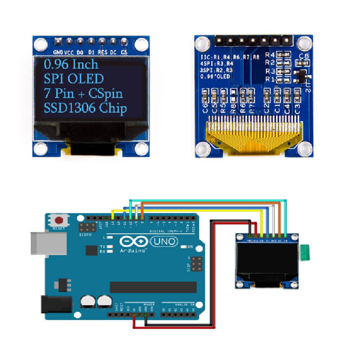 7 pin LCD Display Module 128x64 OLED 0.96