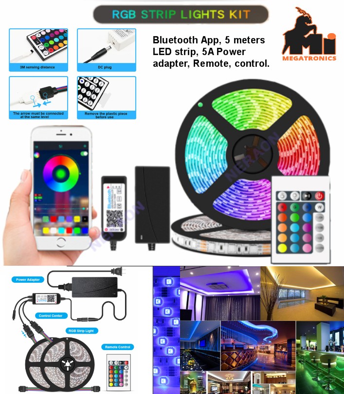 5M 300 lights RGB Bluetooth APP music light strip 