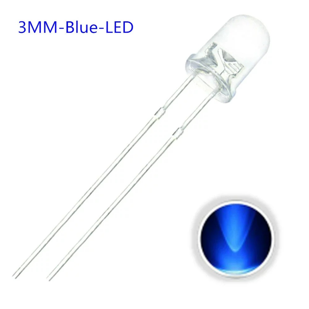 3mm  LED Blue High intensity crystal light