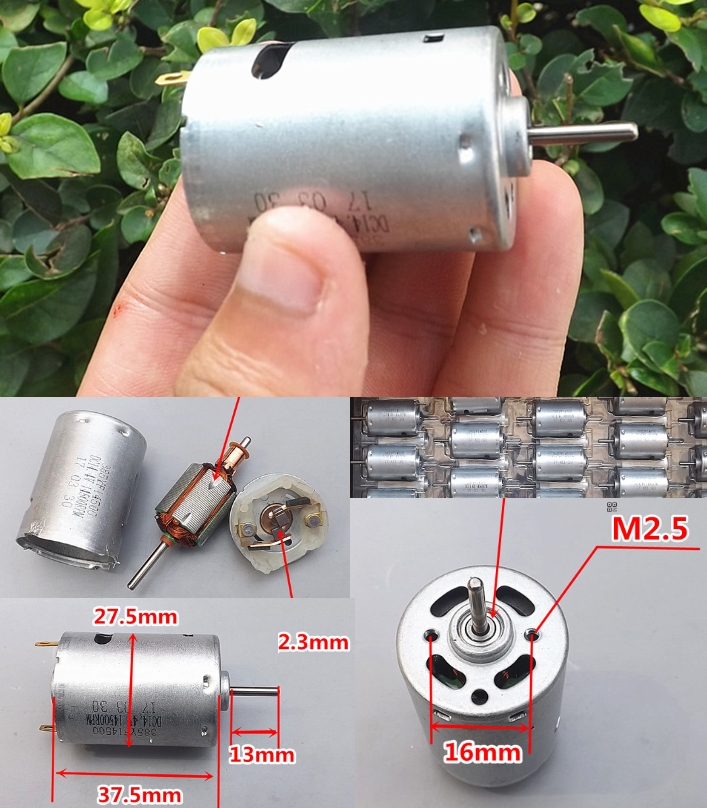 380 DC 5V 18000RPM strong motor front ball bearing 4v to 8v
