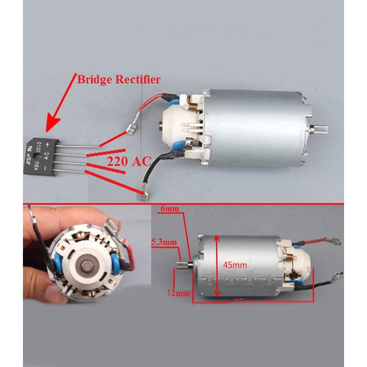 220V AC rectifier DC motor 300W high speed 