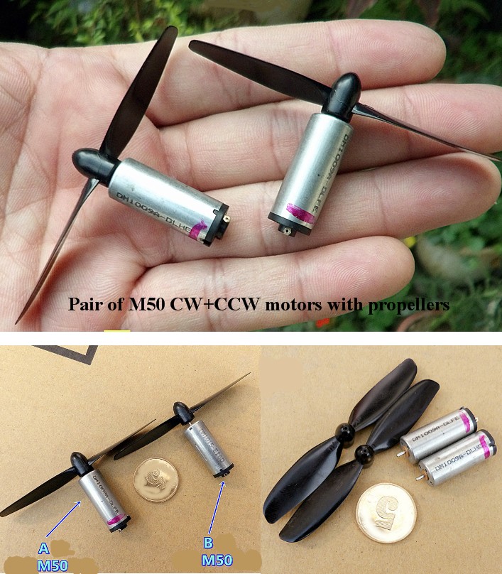 Pair of M50 motors with propeller DC3V-6V blade