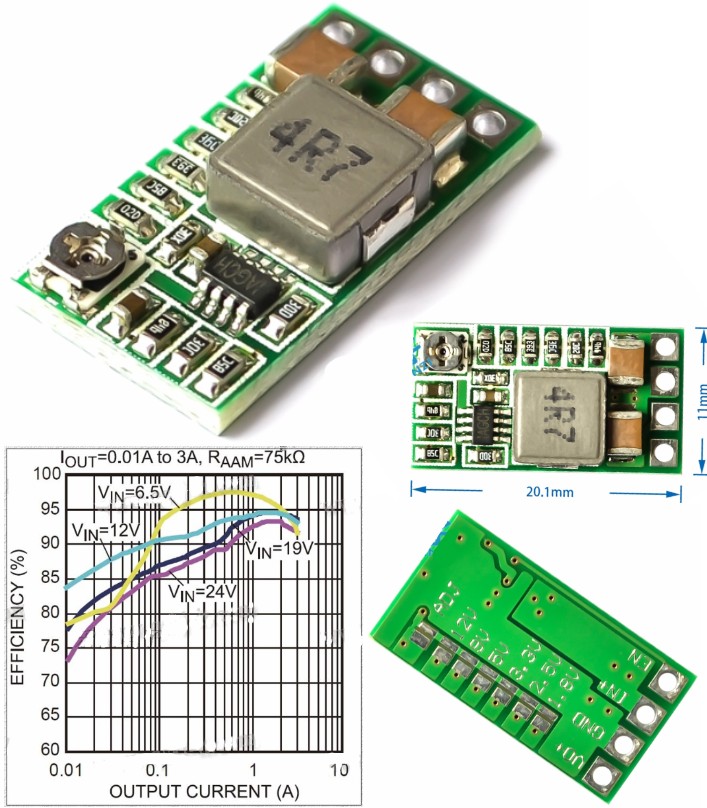 DC 4-24V To 1-17V 2A Adjustable Step Down buck module buck converter