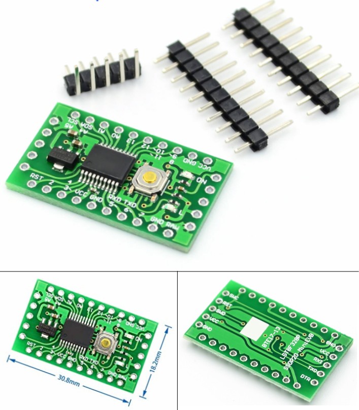 LGT8F328P-SSOP20 MiniEVB Arduino Pro Mini Replacement