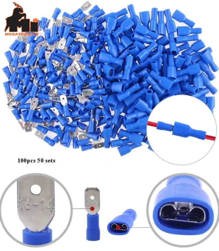 10 pairs 20pcs Blue Insulated Wire Cable Connector male female thimble terminal 