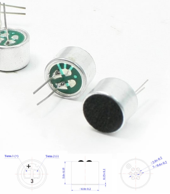 6x5mm 2 Pin MIC Microphone Capsule Electret Condenser