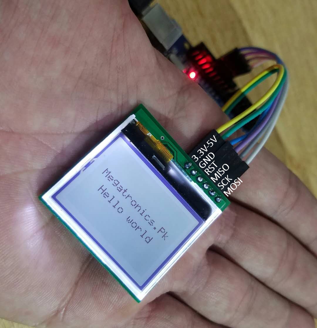 Arduino LCD 1.3in 96x68 MLCD1.0 Text and graphical