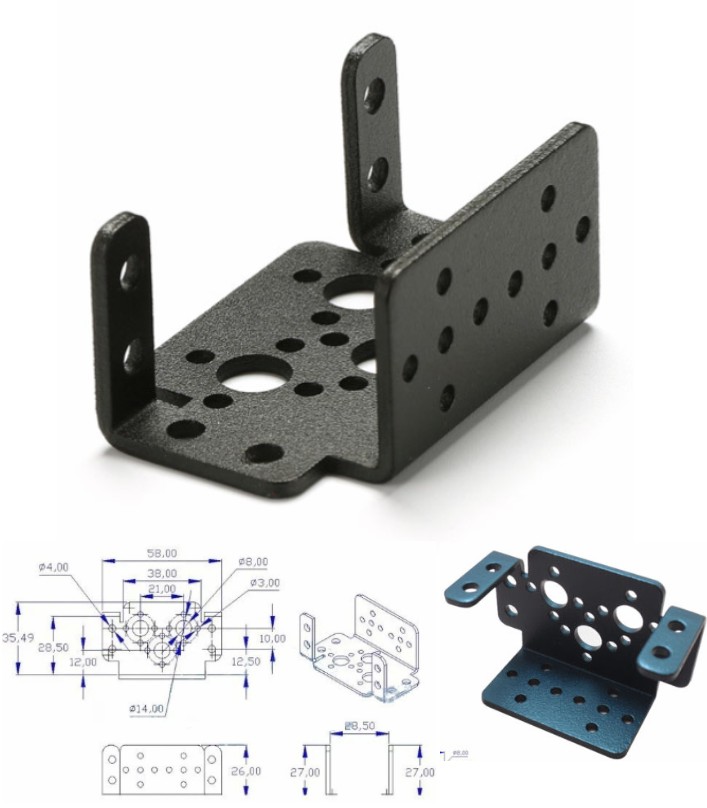 Multifunction Servo Bracket mount PTZ DIY Robot MG995 996 holder