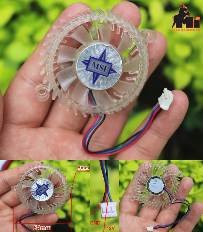 MSI brushless small fan graphics card fan transparent