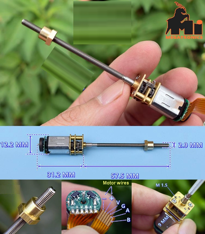 5V Precision electronic lock motor N20 linear Slider deceleration motor with nut