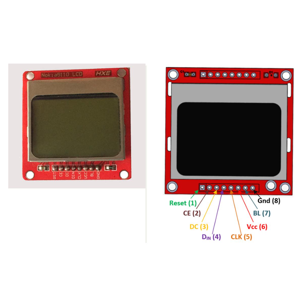 Nokia 5110 Arduino LCD display screen Module Red 