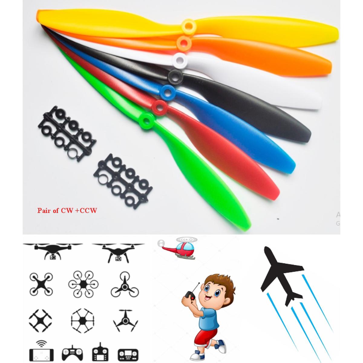 Green 1045 Multiaxial ABS blade propellers pair