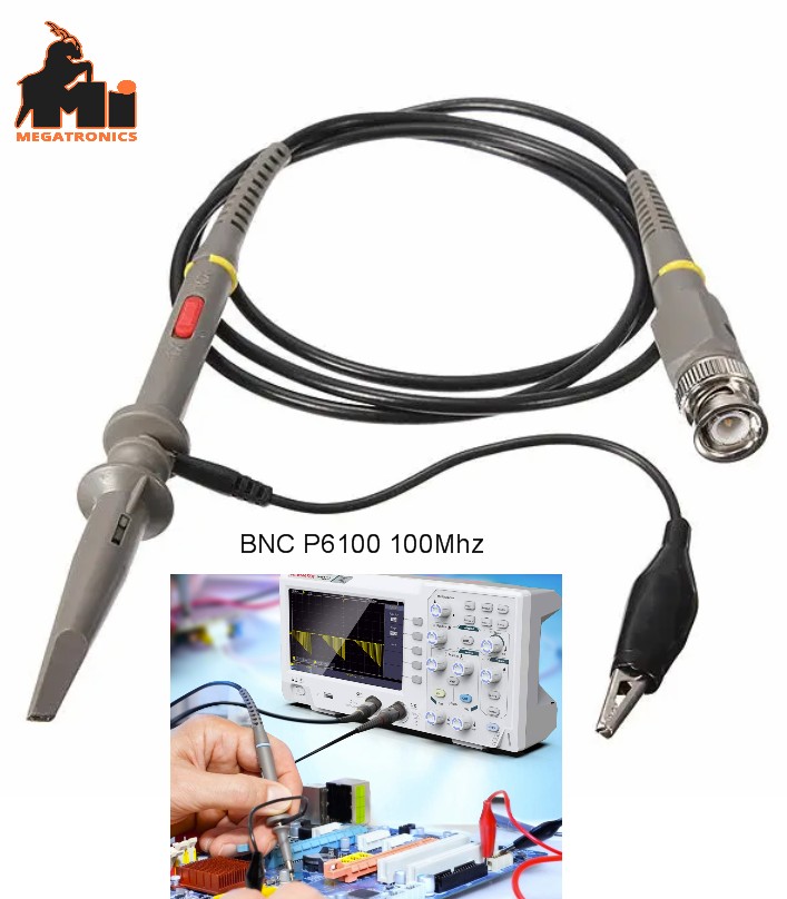 P6100 100MHz Oscilloscope Clip Probe lead BNC to Minigrabber Test Lead
