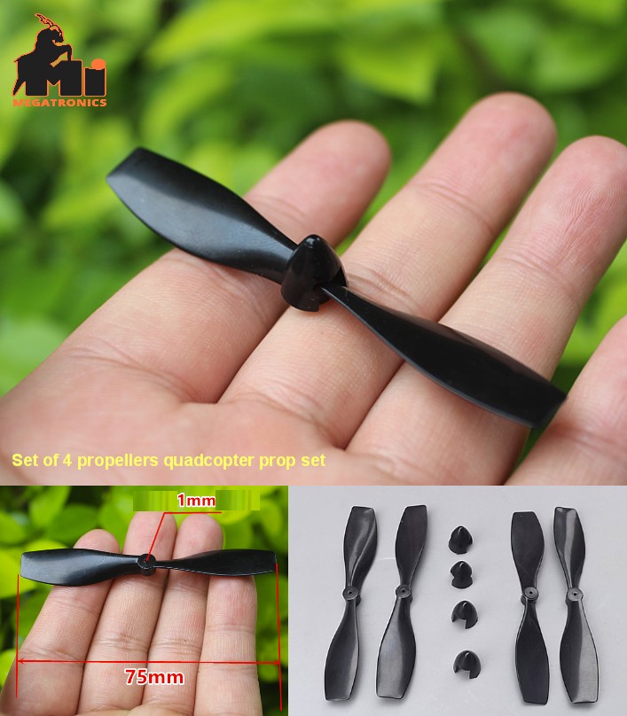A set of 4 propellers for coreless motors UAV 75mm brushed model airplane motors
