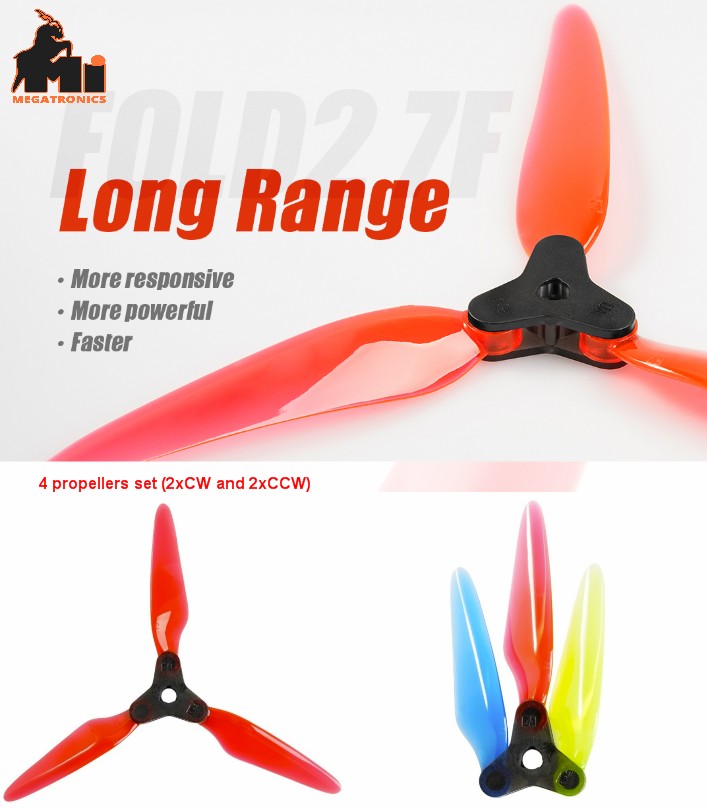 4pcs DALPROP Fold 2 F7 7 Inch Folding Responsive Freestyle propeller Props FPV q