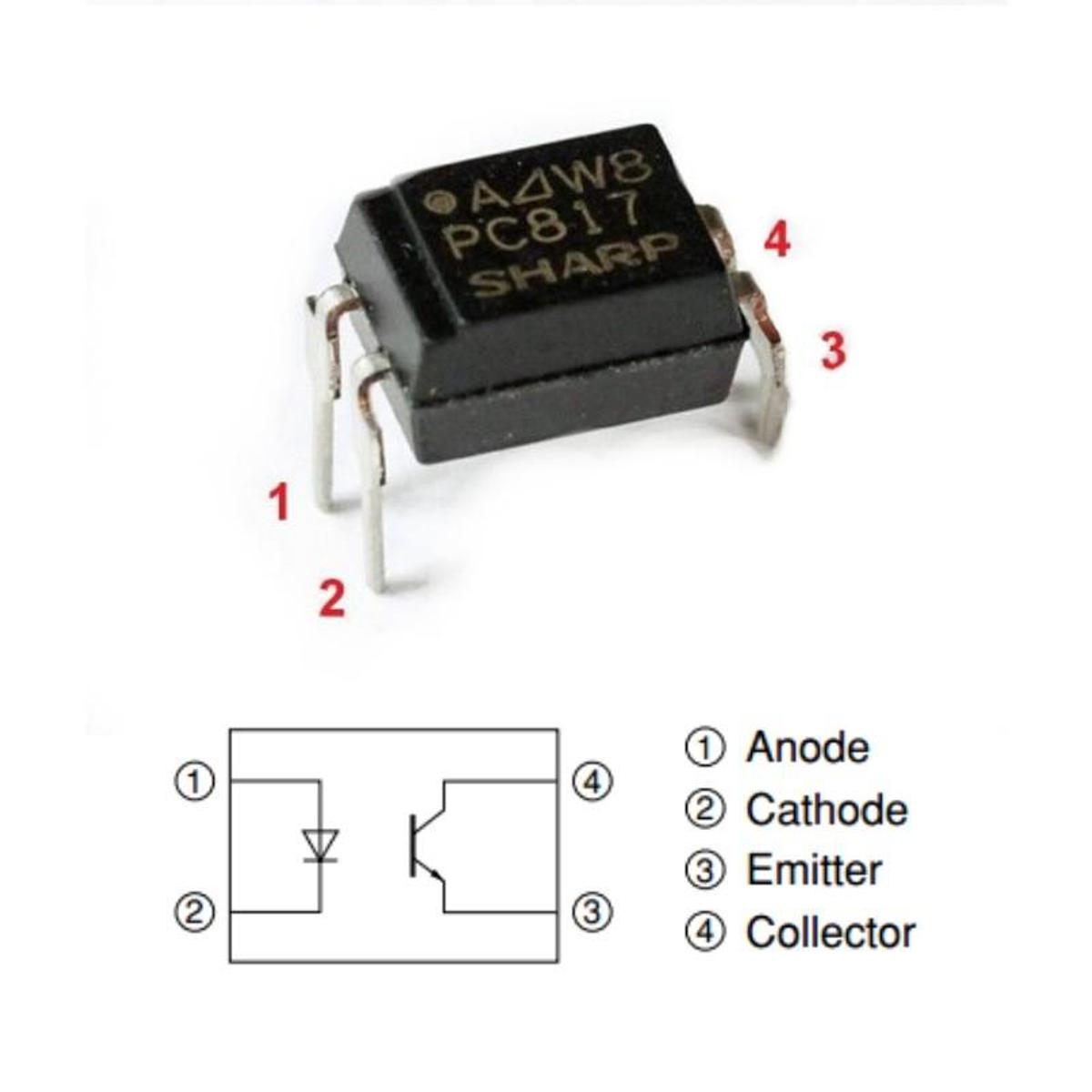 Opto-coupler PC817B DIP4 IC photo transistor isolator