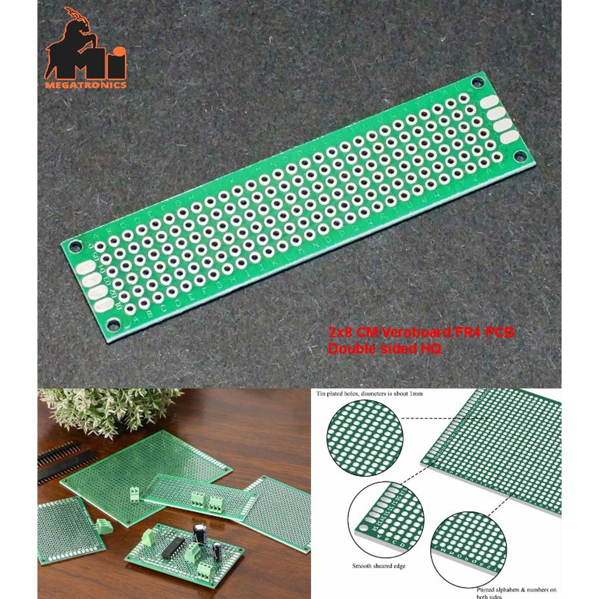 Double-Side Prototype PCB printed Universal Circuit Board Veroboard 2x8cm dotted