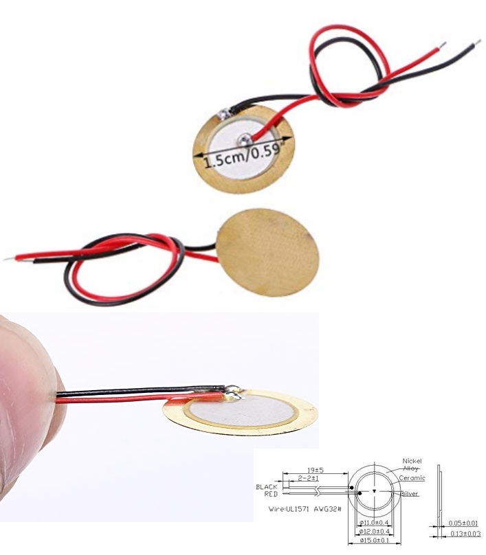 15mm Piezoelectric Ceramic Buzzer beep Wafer Plate