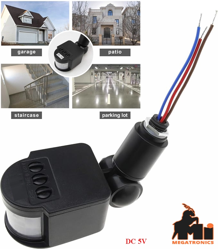 5V PIR Sensor Switch IP64 Outdoor Waterproof Infrared Motion Sensor Monitoring Time 180° 12M settings Sensing