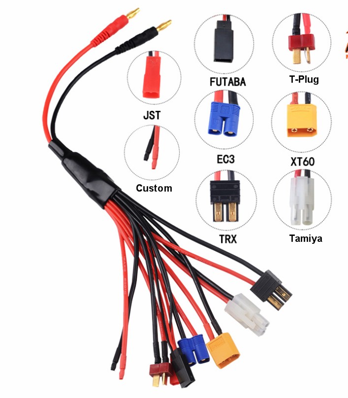 8 in 1 4.0 Banana Charging Cable power supply Plug IMAX B6 Multi Charger Adapter
