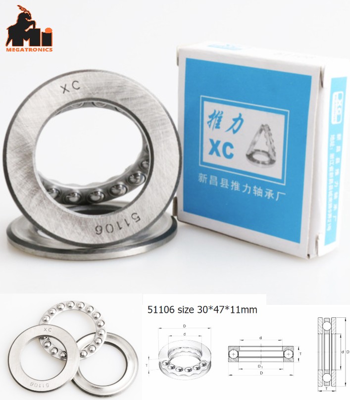 51106 Aircraft Planar Thrust Ball Bearing 30x47x11 Thrust Ball Bearing