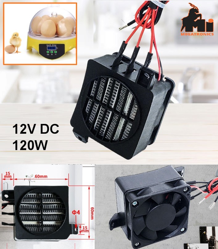 12V 120W fan PTC heating Element air heater incubator ceramic heater 100C 90*6