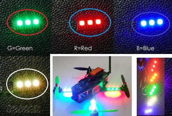 Blue LED light board for multi axis aircraft