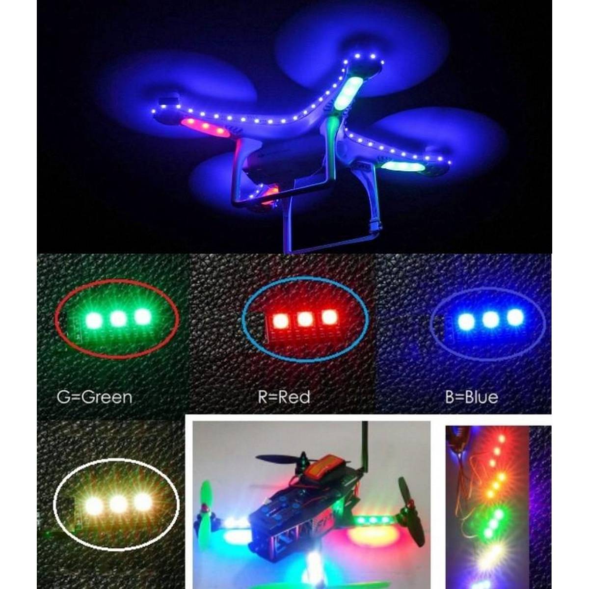 Red LED light board for multi axis aircraft