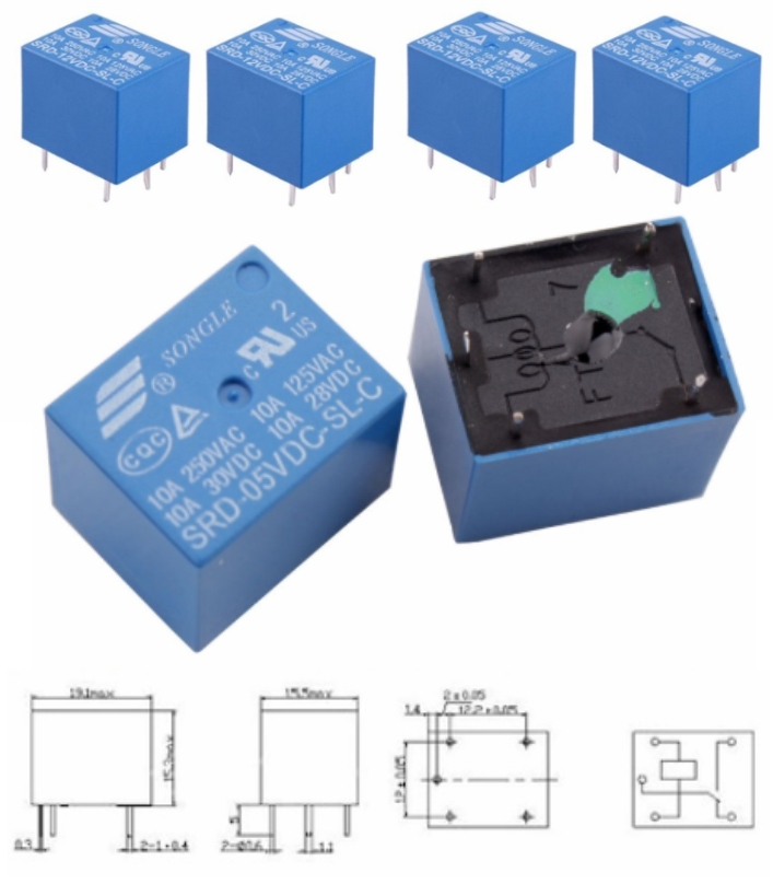 12 volt Relay 220AC 10A SRD-12VDC-SL-C