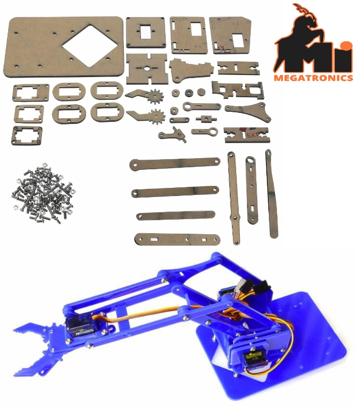 Acrylic Robot Mechanical Arm 4 DOF Robot Claw gripper Kit SNAM1900 Manipulator Claw