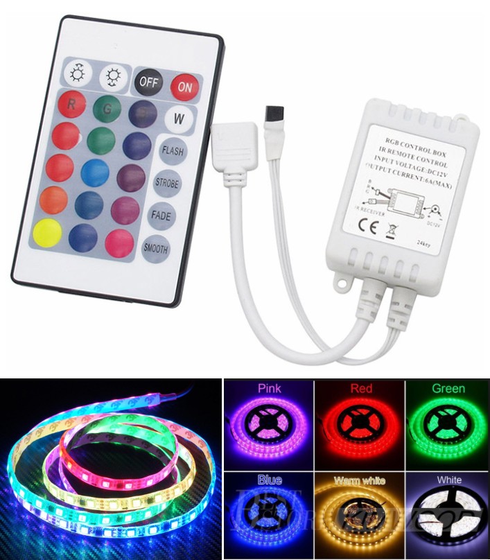 12V RGB LED infrared remote 24 key 3528 5050 IR44