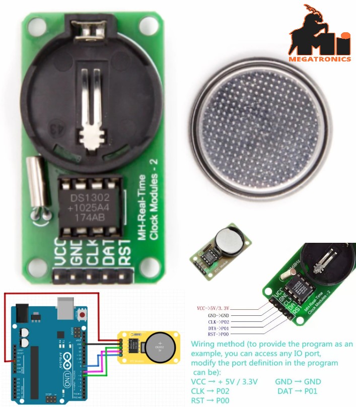 DS1302 RTC Real Time Clock Module with Battery