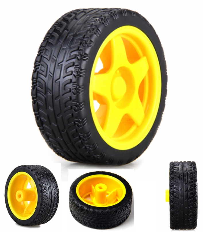 Yellow Robot Plastic Tyre Wheel motor tt motor wheel