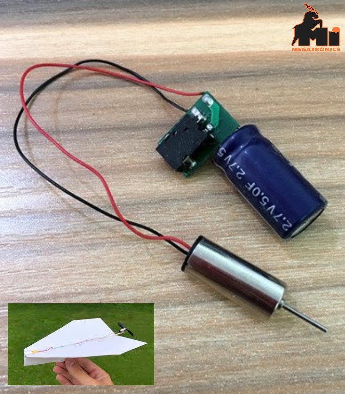 Mini capacitor airplane model kit 6x15mm 3.7V capacitor 46mm propeller PCB